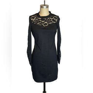 Rebecca B. Black Dress Women’s Size 8 Mesh Lace Sleeves